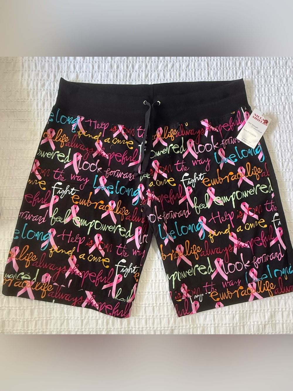 Nilla Shields Women’s Drawstring Bermuda Shorts for Breast Cancer Awareness